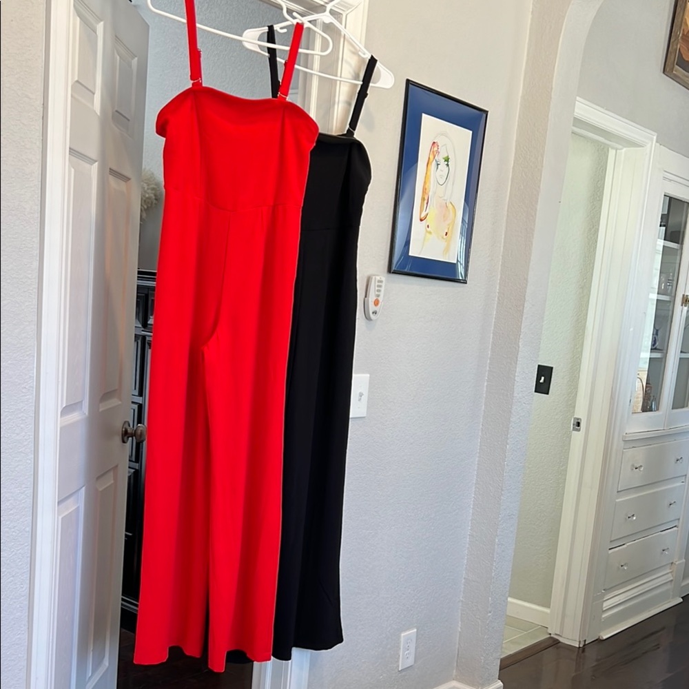 Elegant Red and Black Women's Jumpers with Removable Straps